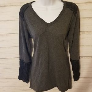 Gray v neck tunic